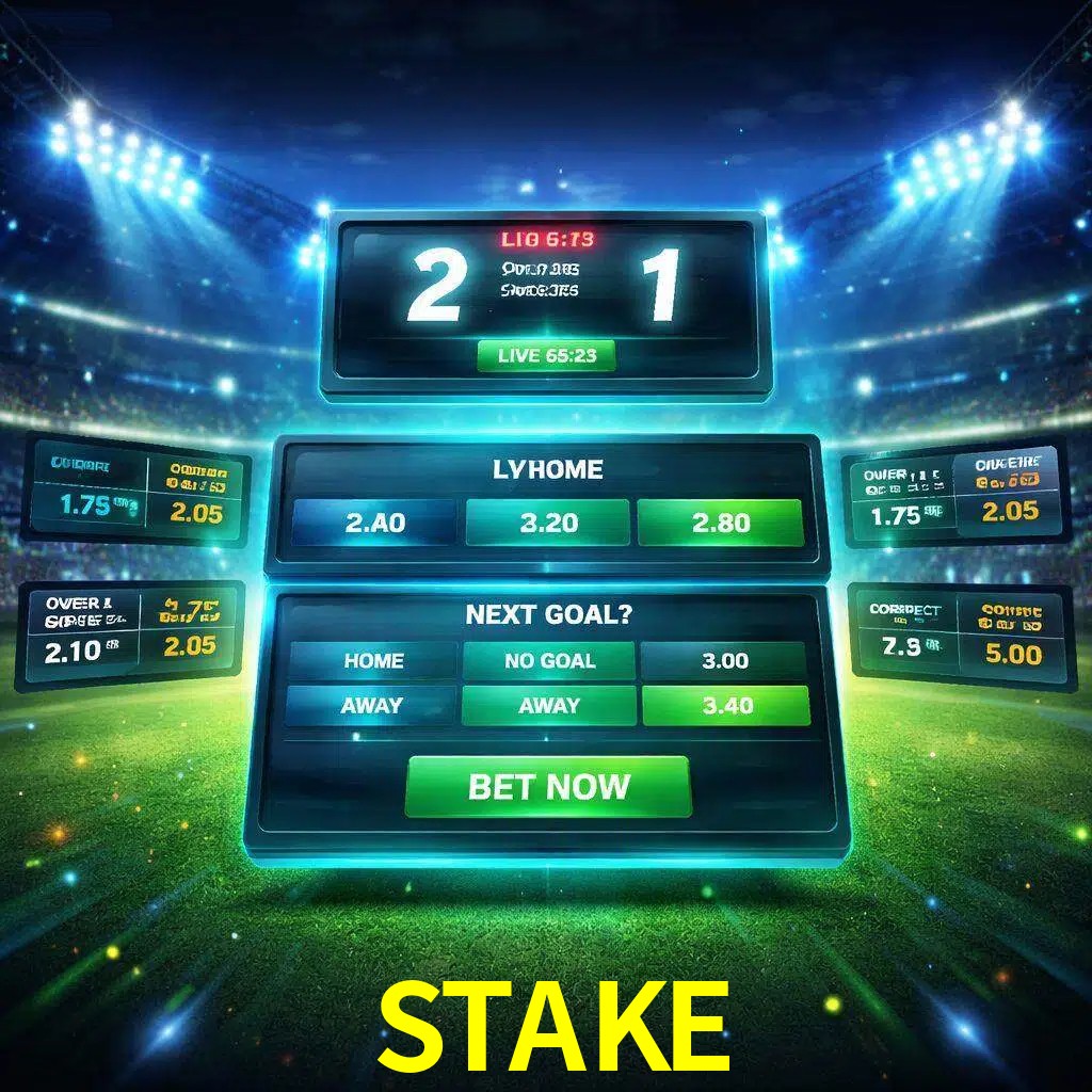 Vista de apuestas en vivo STAKE durante un partido en curso