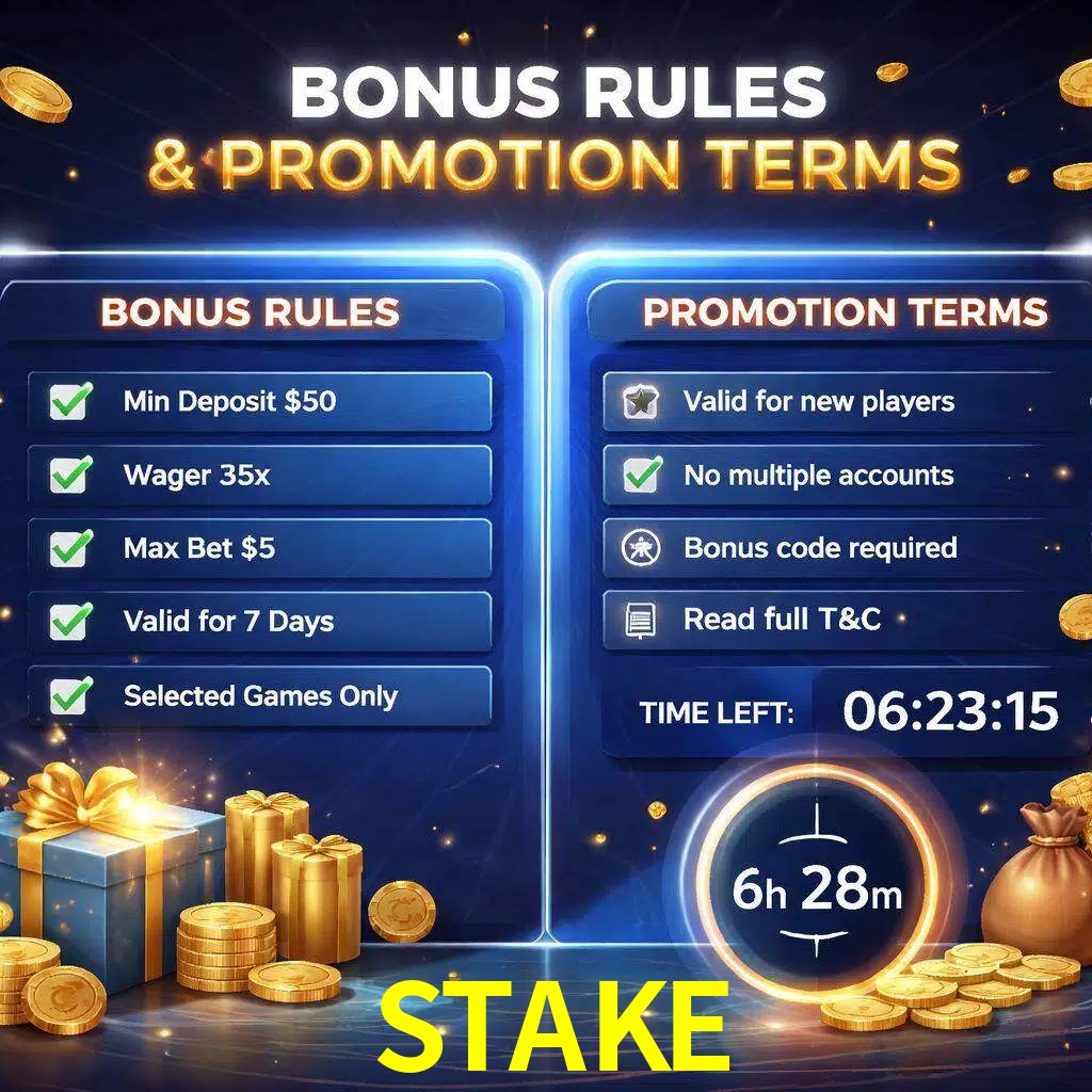 Reglas de promoción STAKE y condiciones de bonos explicadas visualmente